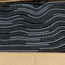 SAND MINE Waterproof Outdoor Rug 9x18 ft, Plastic Reversible Rug, Modern Area Rug, Large Floor Mat for Outdoors, RV, Patio, Backyard, Deck, Picnic, Beach, Camping, Black Grey Lattice