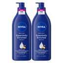 NIVEA Essentially Enriched Body Lotion for Very Dry Skin with Hyaluronic Acid, Almond Oil and Deep Nourishing Serum, 72-Hour Body Moisturizer, 16.9 Fl Oz Pump Bottle, Pack of 2