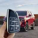 Key Fob Cover Case Compatible with Chevy 2021-2023 Suburban Tahoe GMC Yukon Buick Encore Avenir Accessories Shell (Black)