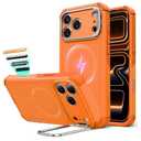 ESR for iPhone 17 Pro Max Case with Stash Stand, 7X Military-Grade Drop Protection with Camera Control, Shock-Absorbing Phone Rugged Cover, Compatible with MagSafe Accessories, Cyber Series, Orange