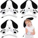 Coopay 15 Pieces Puppy Dog Costume Set Headband, Bow Tie, Tail, Fake Nose and Puppy Paw Gloves Animal Costume Accessories (Black&white)