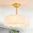 Boho Caged Fandelier Ceiling Fans with Lights and Remote Control, 18 inch