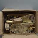 Dimmable Floor Lamp, 3 x 800LM LED Edison Bulbs Included, Farmhouse Industrial Floor Lamp Standing Tree Lamp with Elegant Teardrop Cage Head Tall Lamp for Living Room Bedroom Office Dining Room - Gold (Gold-70 Inches)