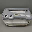 MoreFeel Collapsible Baby Bathtub for Newborn with Thermometer & 1 Hooded Towel & 1 Soft Floating Cushion,Portable Travel Bathtub with Drain Hole, Durable Foldable Baby Tubs for Infants to Toddler (Grey)