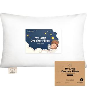 KeaBabies 1-Pack Toddler Pillows 2 Year Old to 5-13x18 Soft Organic Cotton Kids Pillow for Sleeping, Travel, School, Daycare, Nap, Toddler Bed, Machine Washable, Without Pillowcase (Soft White)