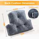 1 MIDDLE ONE Back Pillow for Chair, Memory Foam Lumbar Pillow for Back Support, Back Rest Cushion for Office, Sofa, Couch Sitting, Recliner, Bed and Lower Back Pain (Grey)