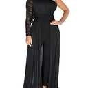 chicyes Women's Jumpsuits Dressy Date Night Rompers Long Sleeve Bodycon Pants Birthday Party Outfits Clothes Black, Medium 