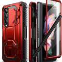 i-Blason Armorbox Designed for Samsung Galaxy Z Fold 4 Case (2022 Release) with Pen Holder & Kickstand, Full Body Protective Bumper Case with Built-in Screen Protector (Ruddy)