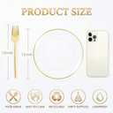 Rubtlamp 200Pcs Clear Gold Dessert Plates With Plastic Gold Forks, 100pcs 7.5inch Plates For Appetizers,100pcs 7.8inch Premium Forks Disposable, Cake Platos Disposable for Wedding