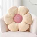 Kcvvcr Flower Throw Pillow, Soft White 14.9" Shaped Floor Pillow for Home Decor, Cute Aesthetic Plush Decorative Pillows for Bed, Sofa, Couch