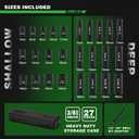 TecoTek 27 Pieces 3/8-Inch Drive 12-Point Metric Impact Socket Set, CR-V, 7mm to 19mm, Standard and Deep, 1/4"-3/8" Drill Adapter