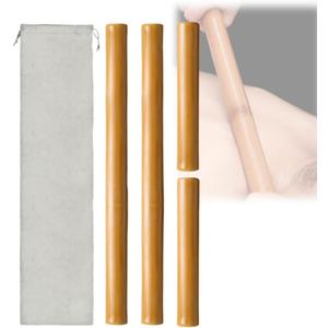 4PCS Hollow Bamboo Massage Sticks 100% Natural Bamboo Massage Tools Full Body Guasha Rollers Tools for Relaxing Muscles/Deep Tissue Massage/Body Shaping/Fatigue Relief (Includes Carry Bag)