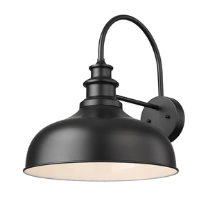 Bestshared Large Outdoor Farmhouse Barn Lights 16 Inch Dome Outdoor Wall Lighting Fixture Industrial Wall Sconces Exterior Mount Lantern Light for Porch,Entryway,Garage (1Pack,Black+White)