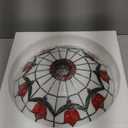 16 Inch Vintage Chandeliers Light Tiffany Style Ceiling Light Stained Glass Flush Mount Ceiling Lighting Fixture Lamp (16 Inch)