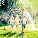 TERRAMUS 59" Windmill Water Sprinkler for Kids Summer Toys, 360 Spinning Splash Water Toy, Upgraded Double Sided with 6 Blades, Outdoor Backyard Games Summer Fun for Boys Girls Dogs & Garden Watering