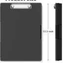 Hongri Clipboard with Storage, Black 8.5 x 11 Folder Nursing Side Opening, Heavy Duty with Dual Compartment, Smooth Writing for Teachers, Classroom, Size 13.3 x 9.4 x 1.5 in, Office & School Supplies