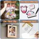 2 x Baby's First Christmas Ornament 2025 Girl, DIY Wooden Onesie Shaker with Pen, Picture Frame Car Visor Clip, Baby Shower Card, Newborn Gift for New Parents, Baby Girl Keepsake, 1st Xmas Decor HH804