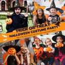 2 x Zando Halloween Kids Witch Hat For Boys Girls Women Star Print Wizard Hat Witch Hat Decoration Witch Accessories (One Size, X Purple & Orange)