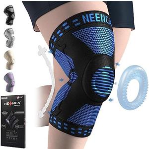 NEENCA Professional Plus Size Knee Brace, Knee Compression Sleeve for Larger Legs and Bigger Thighs, Medical Knee Support for Knee Pain Relief, Injury Recovery, Sports Protection, Single (Blue, 4XL)