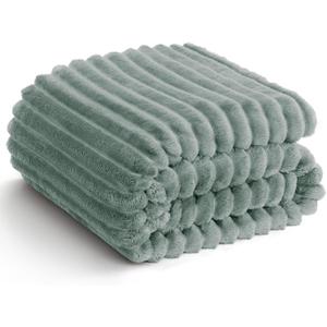 HIMEET Green Queen Size Blanket for Bed - 300GSM Soft Cozy Soft Blankets, Cute Large Lightweight Bedding Fleece Throws, Green, 90x90 Inches