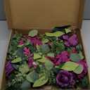 Artificial Purple Rose Wreaths 20 inches Front Door Wreath with Hydrangea Green Leaves Artificial Spring Wreaths Valentines Mother's Day Wreath for Wall Wedding Party Home Decor (Purple)