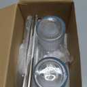 Birity 24oz Ribbed Glass Cup with Lids and Straws,2Pack Glass Tumbler with Handle,Reusable lced Coffee Cups with lids-Glass Cups with Lids,Mason Jar Cup for Smoothie,Coffee,Juice,Water,Tea,Travel Mug