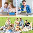 Cherrysea 2Pack Salad Lunch Container, 68oz Salad Bowls with 4 Compartments Tray,Leak Proof Lunch Box with Fork for Men,Women BPA-Free Snack Container with Sauce Container for Dressings-Grey