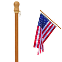 Anley 56" Pine Wooden House Flagpole - for Sleeve House Flags (28" x 40") - Wood Flag Pole with Tangle Free Design, Rotating Rings and Anti-Wrap Tube -Flag and Flagpole Holder NOT Included