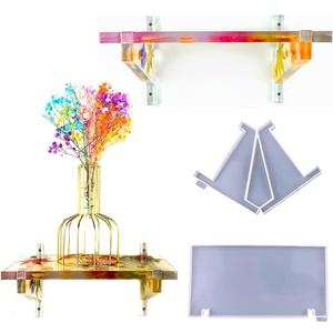 MIMIRACLE Shelf Epoxy Mold Organizer Rack Resin Mold Display Stand Bookshelf Epoxy Casting Mould Storage Rack DIY Craft Home Decor -L