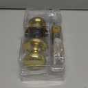 Kwikset Juno Interior Privacy Door Knob with Lock, Door Handle For Bathroom and Bedroom, Polished Brass Keyless Turn Lock Doorknob (1 Pack)