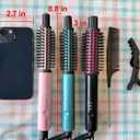 Farery Mini Thermal Brush 3 Temperature Adjustable, 3/4 Inch Travel Curling Iron for Short Hair, Heated Round Brush for Touch ups and Small Curls, Travel Size Curling Wand, Dual Voltage, Pink