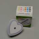 Jowxsx 0.5W Plug-in Auto Sensor Control LED Night Light Lamp Bedroom Hallway Heart Shaped Wall Lights (White)
