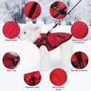 Gyuzh Dog Coat with Harness,Dog Coats for Small Dogs,Warm Fleece Winter Puppy Jacket,Waterproof Jacket with Harness Built in for Small Medium Large Dogs