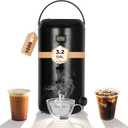 12 L/3.2 Gallon Electric Heating Insulated Beverage Dispenser, 75 Cup Cold&Hot Drink Dispenser with Temperature Display, for Juice, Milk, Coffee, and Hot Tea  