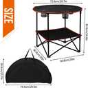 Camping Table Portable Folding Camping Side Table for Outdoor Picnic, Beach, Games, Camp, & Patio Tables Folding with 4 Cup Holders & Carry Case for Travel & Storage, Premium 600D Canvas& Steel Frame