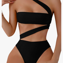 Lilosy Sexy Cutout Tube High Waist Bandeau Bathing One Piece Swimsuit L