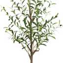 TreeTrip Olive Tree Artificial Indoor, 4 FT Faux Olive Trees with Planter, Fake Plants with Natural Trunk and Lifelike Fruits for Home Office Decor(1, 4FT)