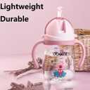 Oberni Leakproof Sippy Cups, Double Sealing No Spill Water Bottle with Weighted Straw and Non-Slip Handle for Toddler 1-3 Years, Tritan Baby Cups 12+ Months, 270ml/9oz (1Pack,Pink)