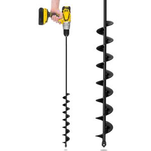 2x32 Auger Drill Bit for Planting, Heavy-Duty Planting Auger for Bulbs, Post Hole Digger for 3/8Hex Drive Drill