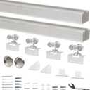DIYHD 72" Ceiling Mount Bypass Pocket Door Sliding Hardware Kit (No Door)