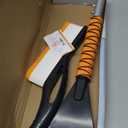 EcoNour 27" Aluminum Ice Scrapers for Car Windshield | Car Window Scraper and Snow Brush with Ergonomic Foam Grip Winter Accessories (Orange)