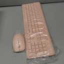 Wireless Keyboard and Mouse Combo, Full Size Silent Ergonomic Keyboard and Mouse, Long Battery Life, Optical Mouse, 2.4G Lag-Free Cordless Mice Keyboard for Computer, Mac, Laptop, PC, Windows(Pink)