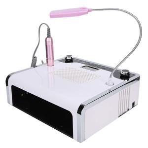 Nail Drill with Curing Lamp, Nail Dust Collector, LED Light, Grinding Machine - 108W 4-In-1 Nail Art Kit for Efficient Nail Polishing and Dust Removal (US Plug)