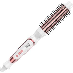 Thermal Brush 1.25 Inch Curling Iron Volumizing Heated Round Brush 1 1/4 Inch Ceramic Tourmaline Heated Hot, Multifunctional Styler Curling Wand (White, 1.25 inch)