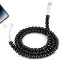 Coolden USB C Cable 2 in 1 Multi Charging Cable 3.3ft for iPhone Charger Cord Black Beaded for Men Women USB A to USB C to Phone Fast Charger Cable for iPhone 16 15 14 Pro Max,Galaxy S25 S24 S23 Ultra