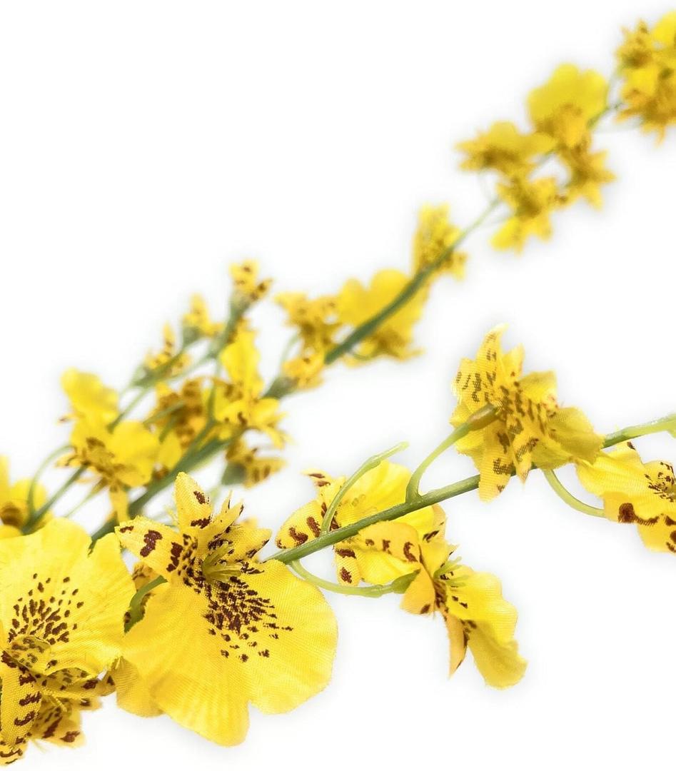 Exotic dried flower bouquet Realistic Yellow Orchid Stems, Artificial Plants, Suitable For Vase Bouquet Fillers, Indoor And Outdoor, Home Flower Decoration Arrangements Porch decoration, bedroom decor