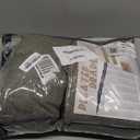 Pinch Pleated Drapes Greenish Grey Room Darkening Curtains 96 Inches Long for Living Room, Rustic Cottage Core 100% Blackout Faux Linen Double Layer Pleat Curtain 2 Panels Set Deep Depths Green Decor