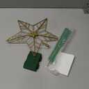 YEAHOME Christmas Tree Topper, Gold Glittered Hollow 5-Point Star Tree Topper for Christmas Tree Decorations, Lighted Wire Star with 20 LED Lights for Christmas Treetop, Xmas Tree Topper with Timer