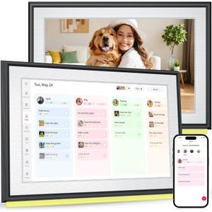 BIGASUO 10.1" Digital Calendar, Smart Touchscreen Interactive Display, Electronic Organizer for Monthly, Weekly & Daily Agenda, Chore Chart, Meal Planner, To Do List, Family Schedules, Picture Frame (White)
