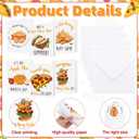 12 PCS Funny Camp Greeting Cards with Envelopes 6 Unique Food Themed Designs Eggs Chips Taco Pie Burger Pizza Summer Camp Greeting Cards for Office Family Holiday Encouragement Gifts